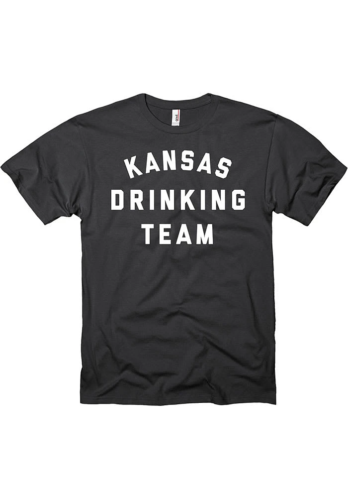 Rally Kansas Black Drinking Team Short Sleeve T Shirt