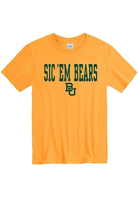 Baylor Bears Gold Sic Em Arch Mascot Short Sleeve T Shirt
