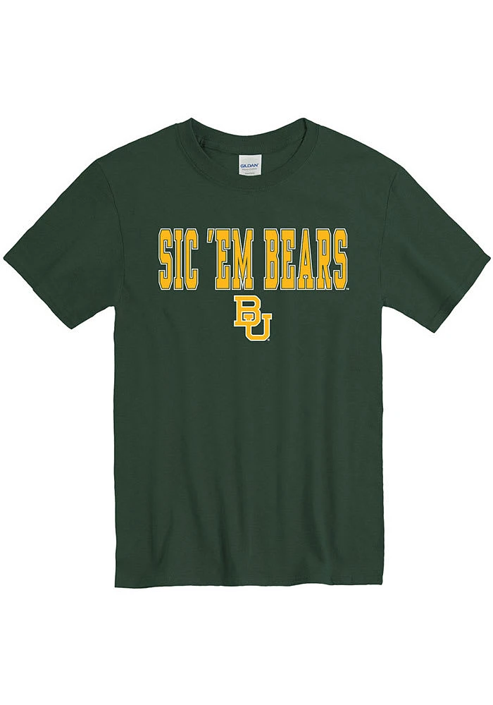 Baylor Bears Green Sic Em Arch Mascot Short Sleeve T Shirt