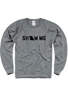Missouri Mens Grey Show Me State Long Sleeve Crew Sweatshirt