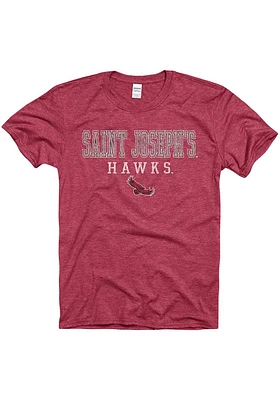 Saint Josephs Hawks Cardinal Worn Short Sleeve T Shirt