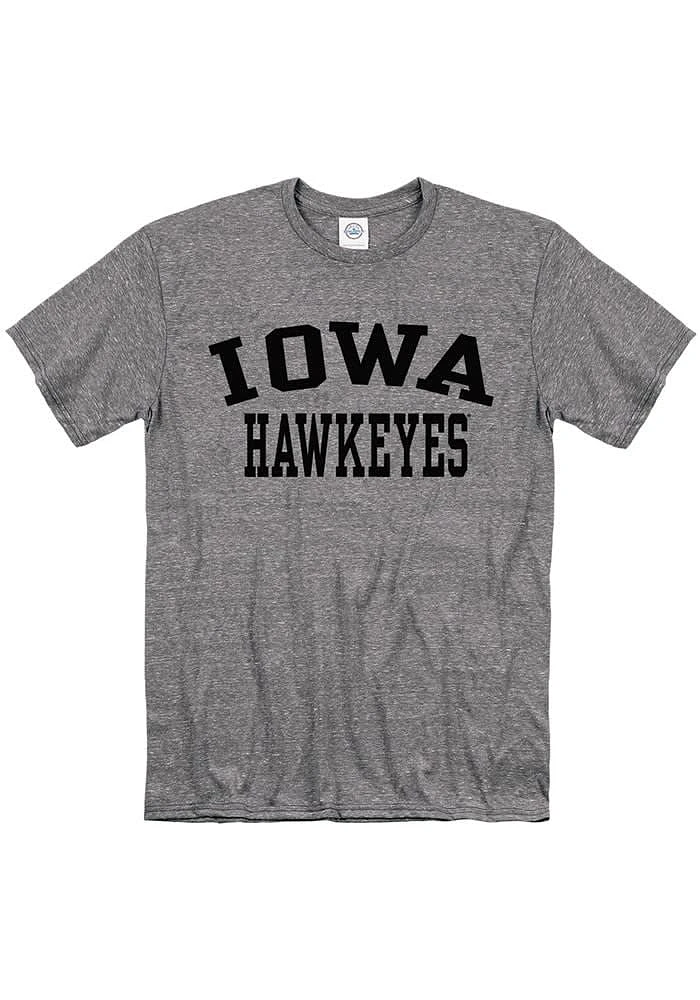 Iowa Hawkeyes Graphite Snow Heather Team Name Short Sleeve T Shirt