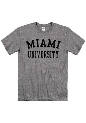 Miami RedHawks Grey Snow Heather Team Name Short Sleeve T Shirt