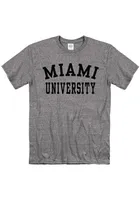 Miami RedHawks Grey Snow Heather Team Name Short Sleeve T Shirt