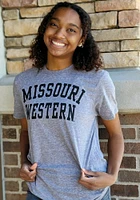 Missouri Western Griffons Graphite Snow Heather Team Name Short Sleeve T Shirt