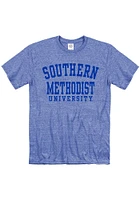 SMU Mustangs Blue Snow Heather Team Name Short Sleeve T Shirt