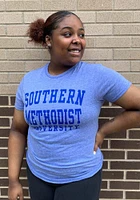 SMU Mustangs Blue Snow Heather Team Name Short Sleeve T Shirt
