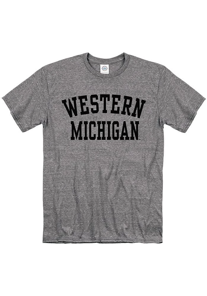 Western Michigan Broncos Graphite Snow Heather Team Name Short Sleeve T Shirt