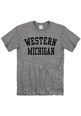 Western Michigan Broncos Graphite Snow Heather Team Name Short Sleeve T Shirt