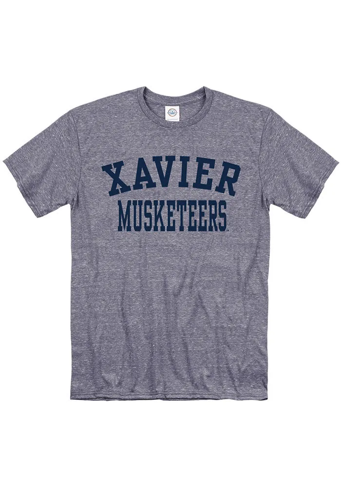 Xavier Musketeers Navy Blue Snow Heather Team Name Short Sleeve T Shirt