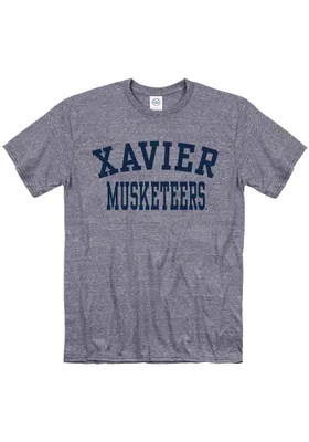 Xavier Musketeers Navy Blue Snow Heather Team Name Short Sleeve T Shirt