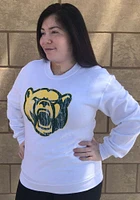 Baylor Bears Mens White Distress Big Logo Long Sleeve Crew Sweatshirt