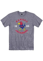 Rally Kansas Jayhawks Grey 29 Jayhawk Circle Short Sleeve Fashion T Shirt