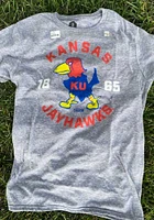 Rally Kansas Jayhawks Grey 29 Jayhawk Circle Short Sleeve Fashion T Shirt