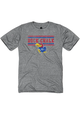Rally Kansas Jayhawks Graphite Rock Chalk Short Sleeve Fashion T Shirt
