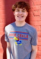 Rally Kansas Jayhawks Graphite Rock Chalk Short Sleeve Fashion T Shirt
