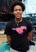 SMU Mustangs Black Big Logo Short Sleeve T Shirt