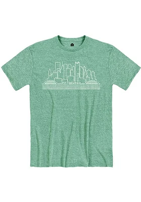 Rally Pittsburgh Green Skyline Short Sleeve Fashion T Shirt
