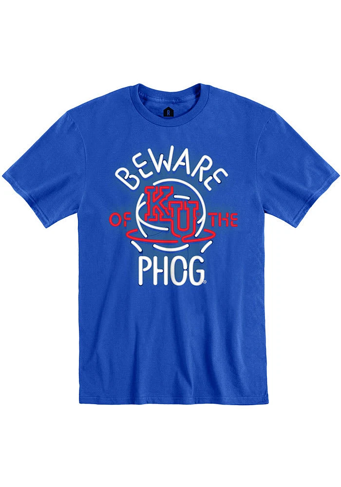 Rally Kansas Jayhawks Beware of the Phog Neon Short Sleeve Fashion T Shirt