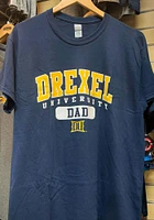 Drexel Dragons Navy Blue Dad Graphic Short Sleeve T Shirt