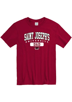 Saint Josephs Hawks Maroon Dad Graphic Short Sleeve T Shirt