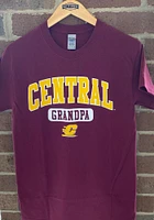 Central Michigan Chippewas Maroon Grandpa Graphic Short Sleeve T Shirt