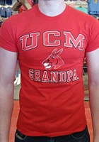 Central Missouri Mules Red Grandpa Graphic Short Sleeve T Shirt