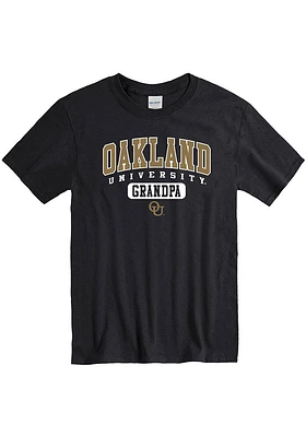 Oakland University Golden Grizzlies Black Grandpa Graphic Style Short Sleeve T Shirt