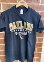 Oakland University Golden Grizzlies Black Grandpa Graphic Style Short Sleeve T Shirt