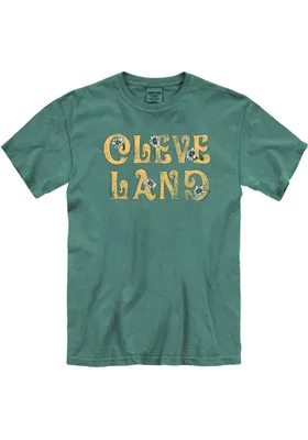 Cleveland Women's Light Green Floral Comfort Colors Unisex Short Sleeve T-Shirt