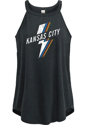 Kansas City Womens Black Lightning Rainbow Tank Top