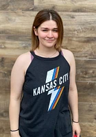 Kansas City Womens Black Lightning Rainbow Tank Top