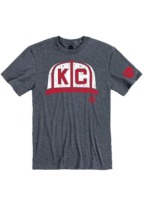 Rally Kansas City Monarchs Navy Blue Cap Short Sleeve Fashion T Shirt