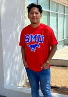 SMU Mustangs Red Arch Mascot Short Sleeve T Shirt