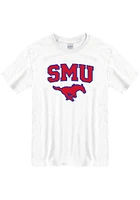 SMU Mustangs White Arch Mascot Short Sleeve T Shirt