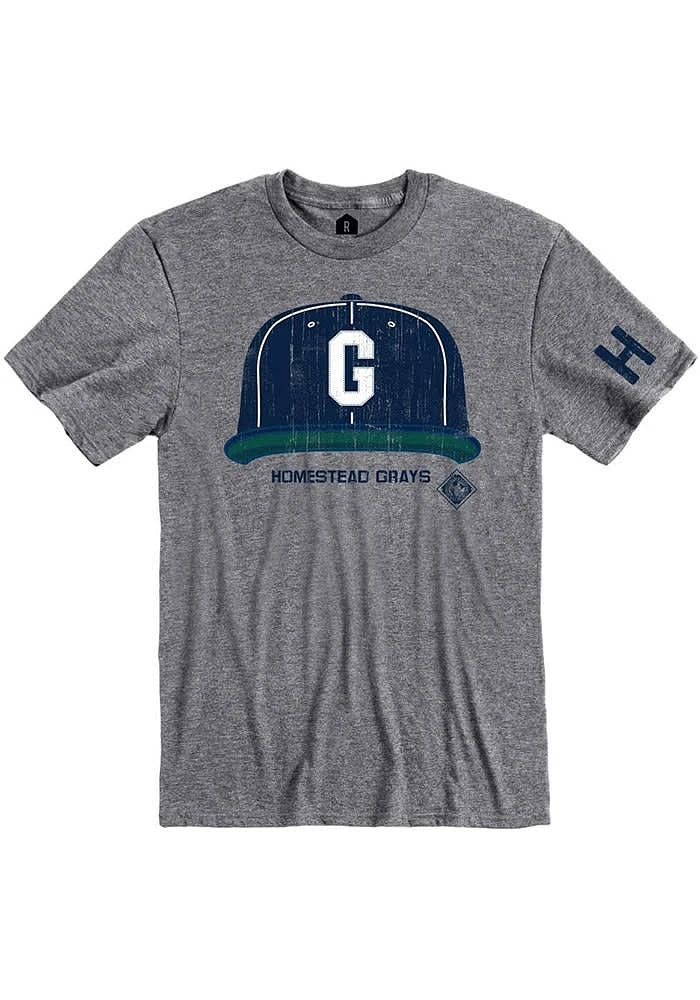 Rally Homestead Grays Graphite Cap Short Sleeve Fashion T Shirt