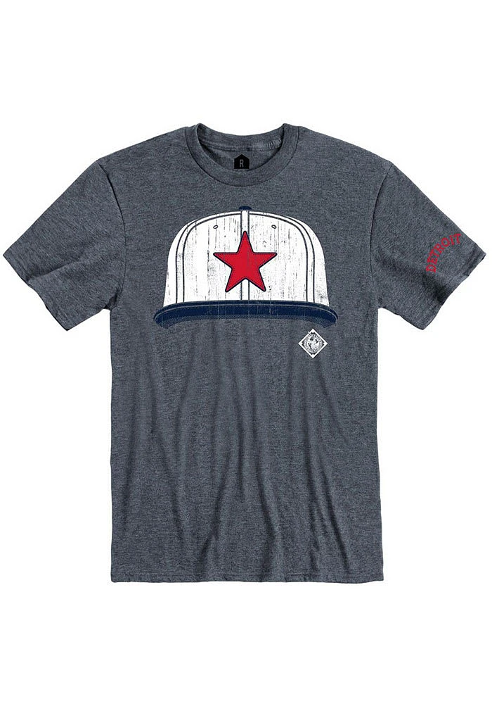 Rally Detroit Stars Navy Blue Cap Short Sleeve Fashion T Shirt