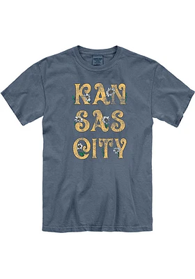Kansas City Womens Blue Floral Short Sleeve T-Shirt