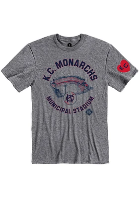 Rally Kansas City Monarchs Graphite Municipal Stadium Short Sleeve Fashion T Shirt