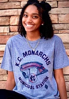 Rally Kansas City Monarchs Graphite Municipal Stadium Short Sleeve Fashion T Shirt