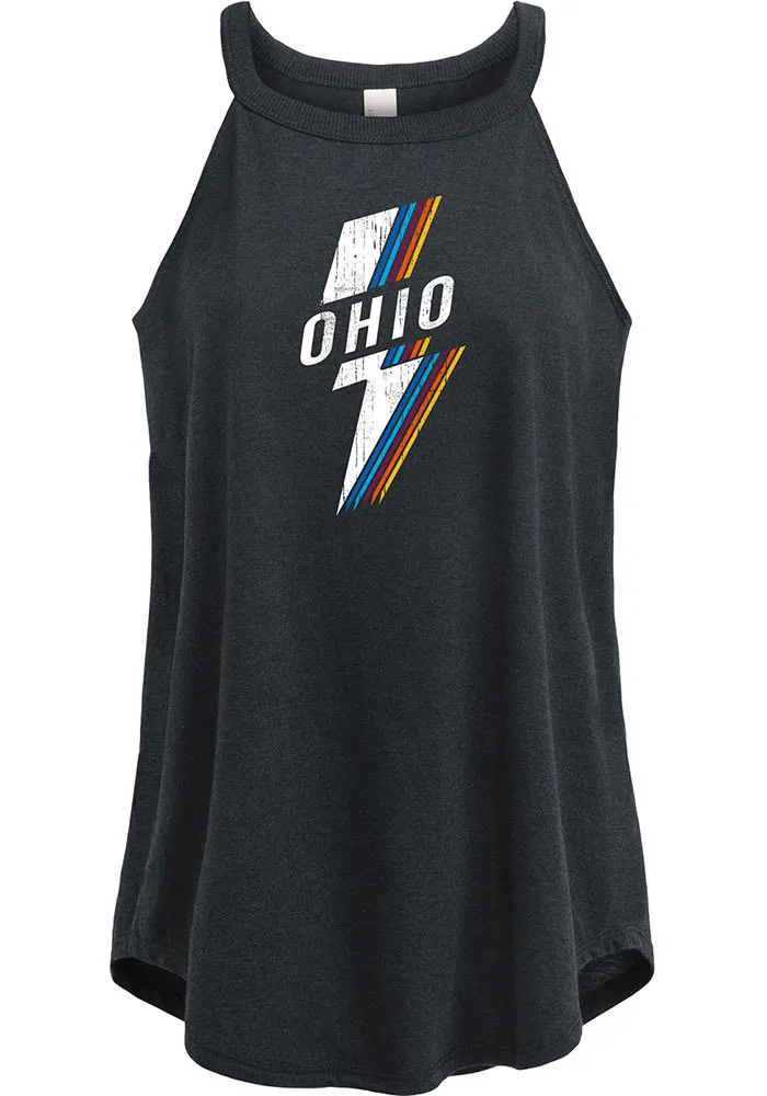 Ohio Women's Lightning Rainbow Tank Top - Black