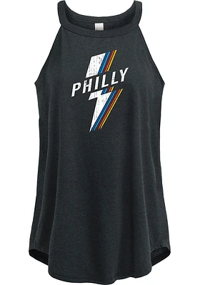 Philadelphia Womens Black Lightning Rainbow Tank Top
