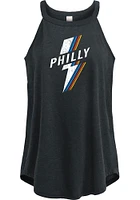 Philadelphia Womens Black Lightning Rainbow Tank Top