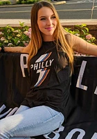 Philadelphia Womens Black Lightning Rainbow Tank Top