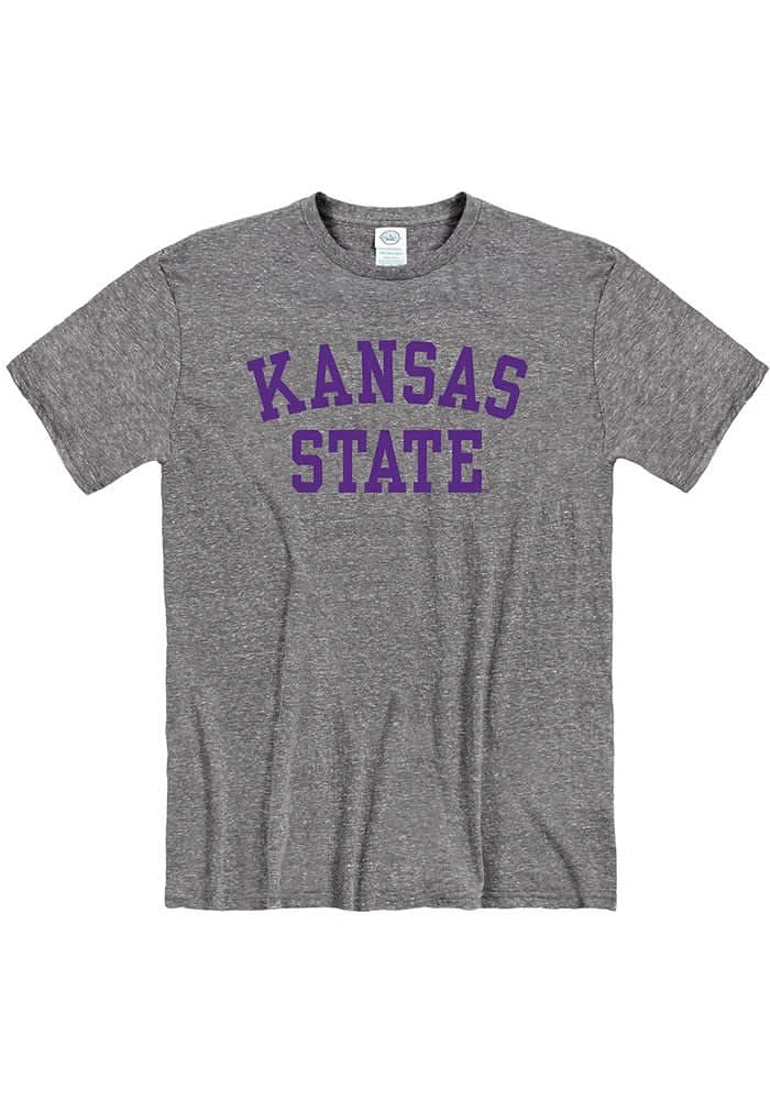 K-State Wildcats Charcoal Arch Name Short Sleeve T Shirt