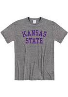 K-State Wildcats Charcoal Arch Name Short Sleeve T Shirt