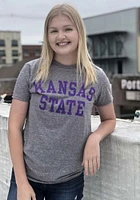 K-State Wildcats Charcoal Arch Name Short Sleeve T Shirt