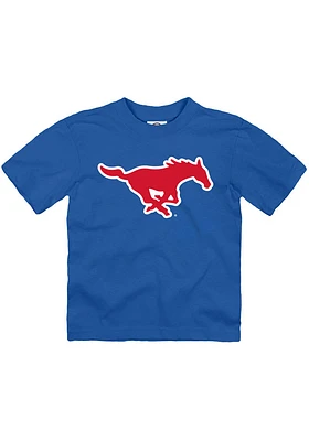 SMU Mustangs Toddler Blue Primary Logo Short Sleeve T-Shirt