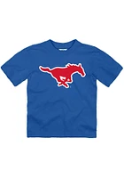 SMU Mustangs Toddler Blue Primary Logo Short Sleeve T-Shirt