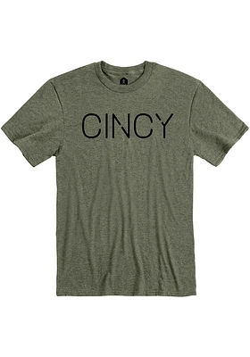 Rally Cincinnati Olive Disconnected Short Sleeve Fashion T Shirt